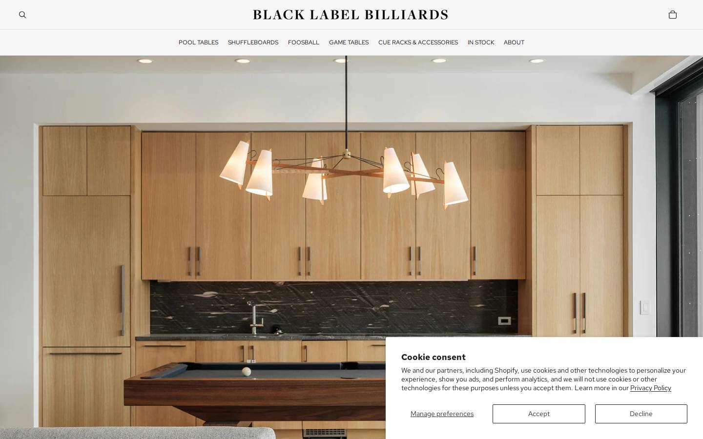 Black Label Billiards homepage screenshot