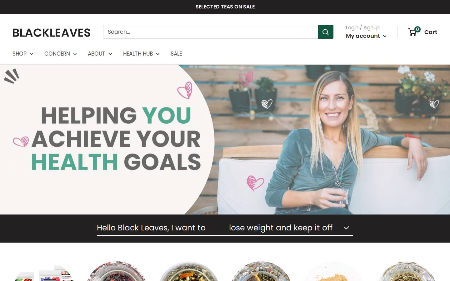 blackleaves.com.au homepage screenshot