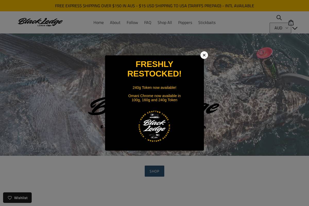 blackledgelures.com.au homepage screenshot