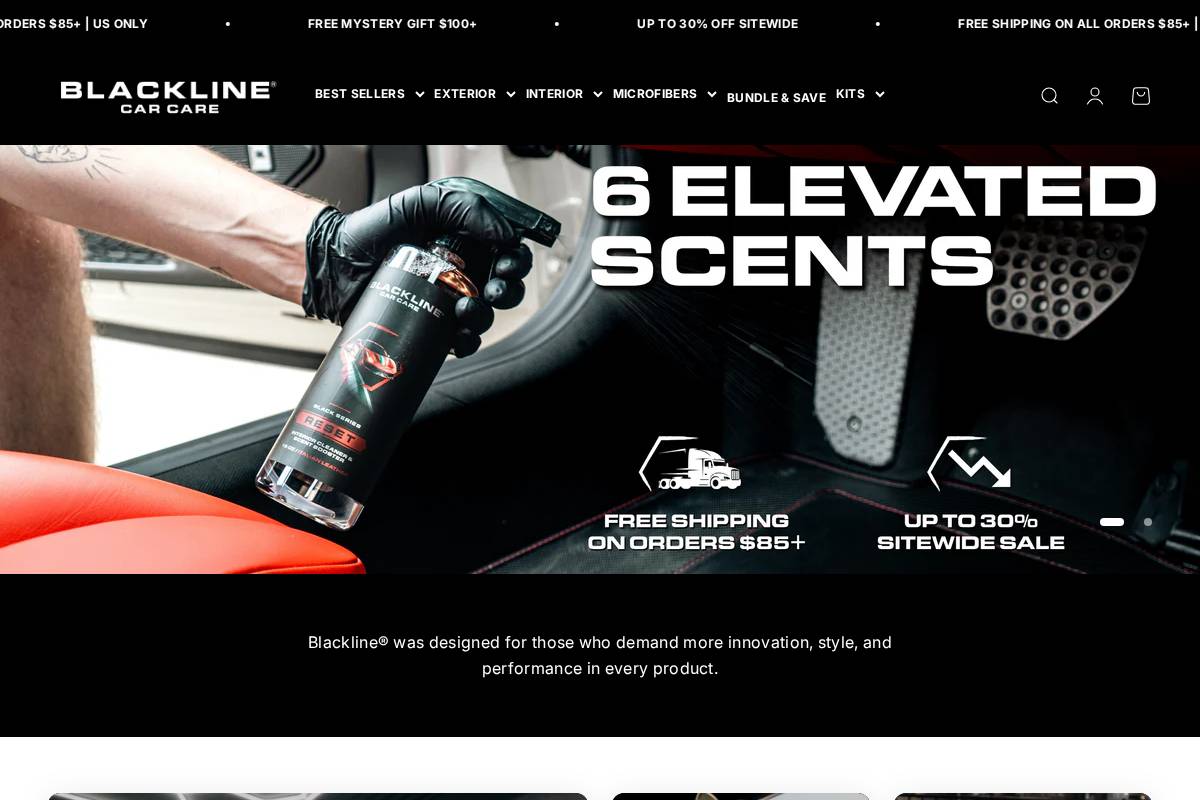 blacklinecarcare.com homepage screenshot