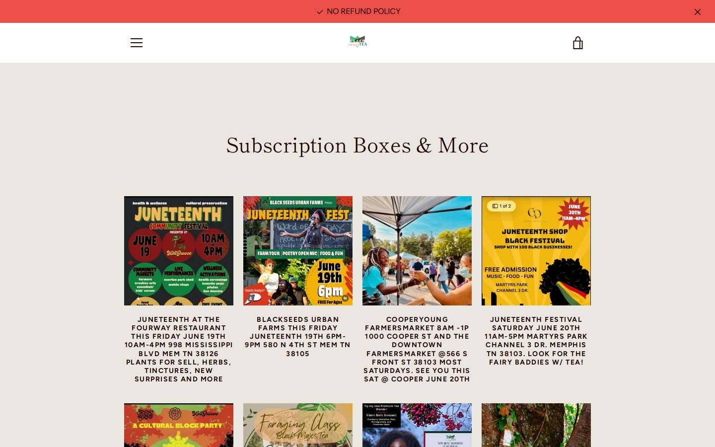 blackmajestea.com homepage screenshot