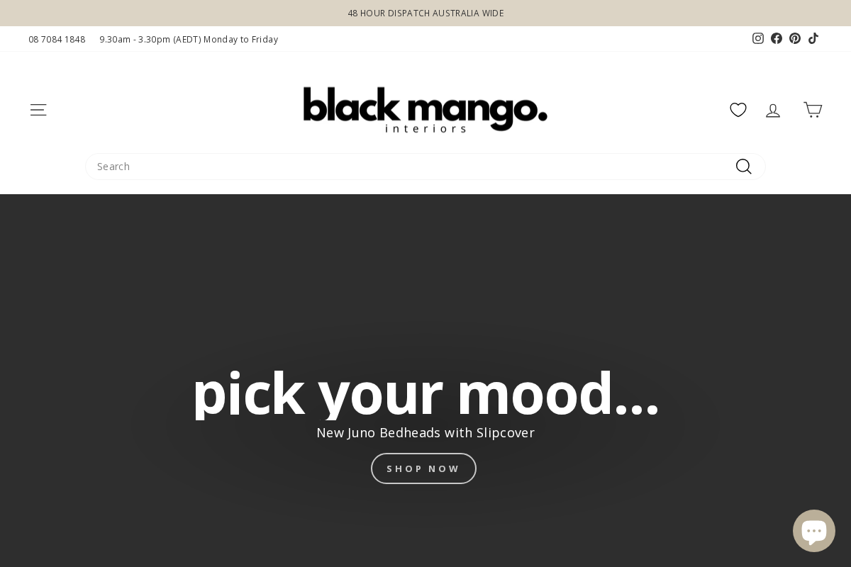 Black Mango homepage screenshot