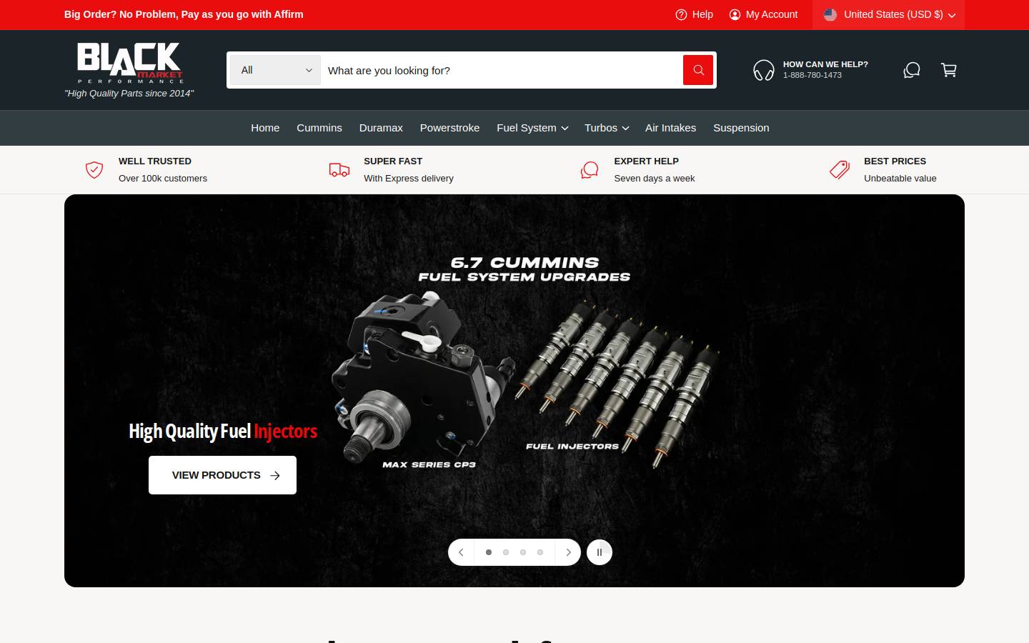 blackmarketperformance.com homepage screenshot