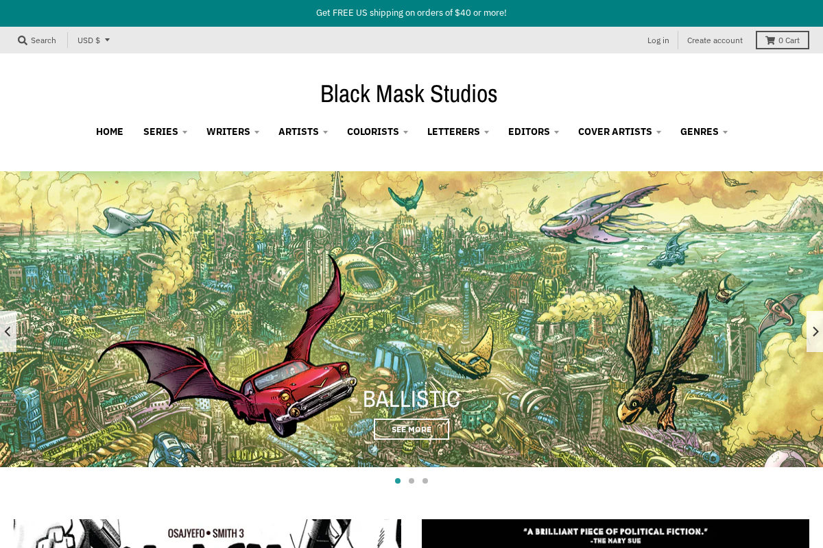 blackmaskstore.com homepage screenshot