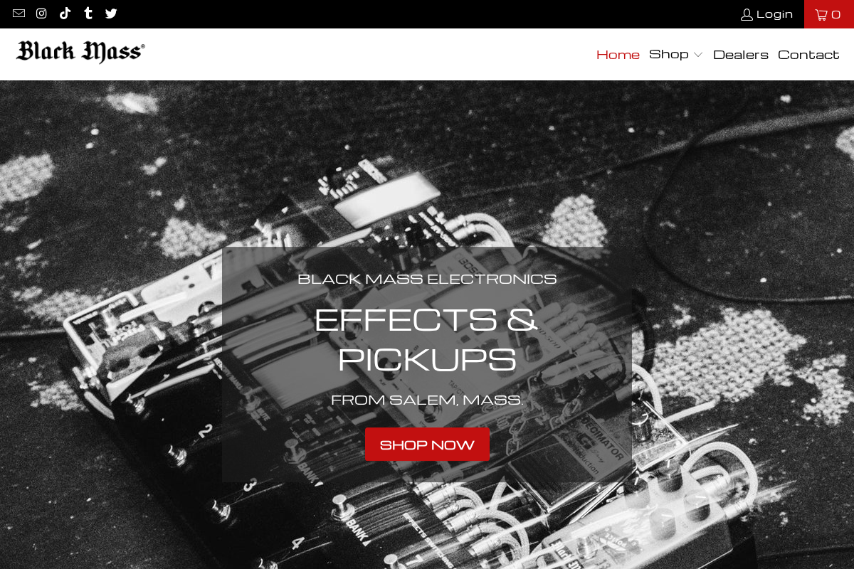 Black Mass Electronics homepage screenshot