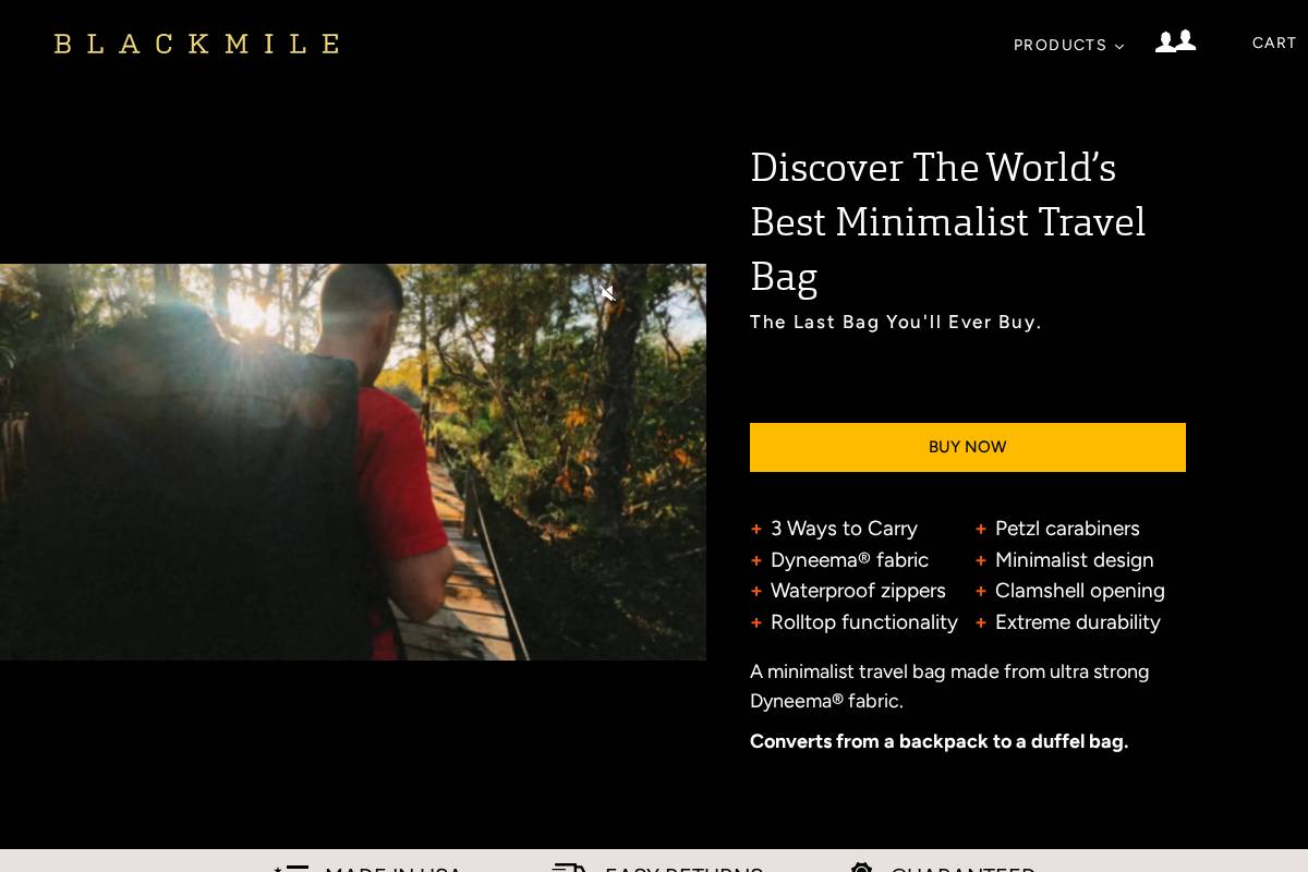 Blackmile homepage screenshot