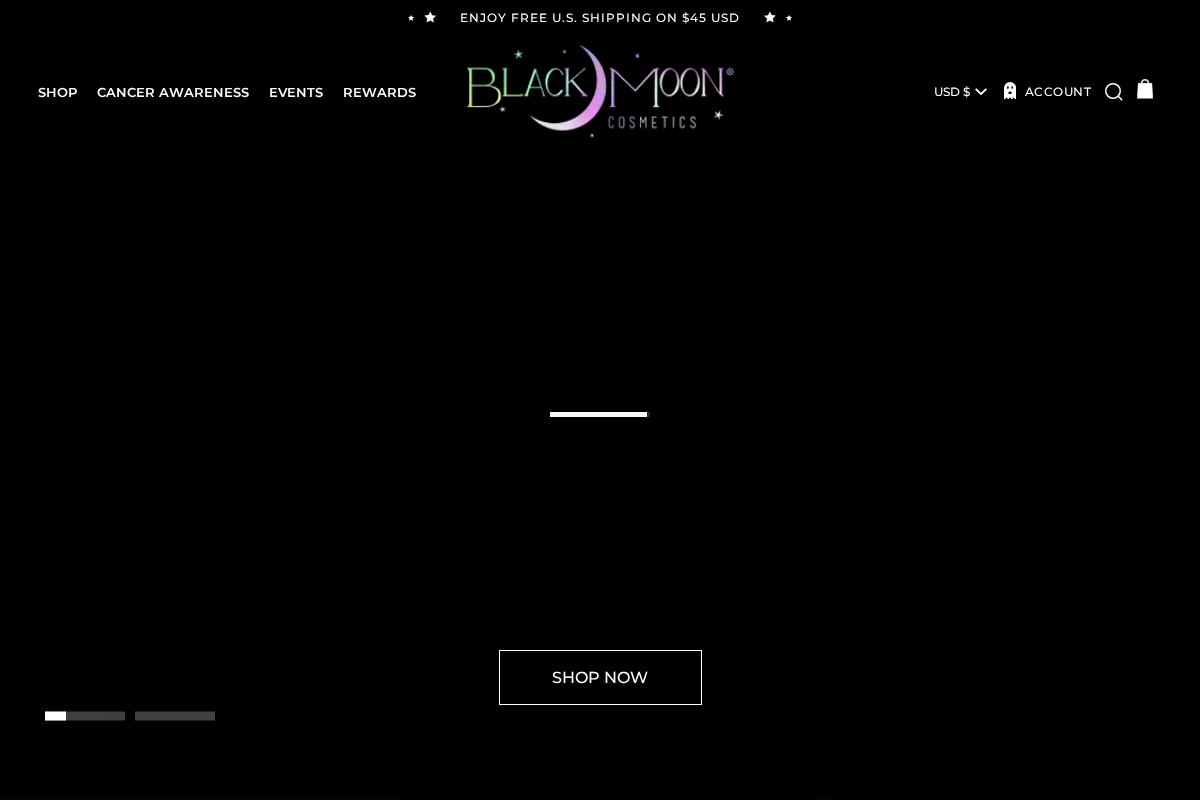 Black Moon Cosmetics homepage screenshot