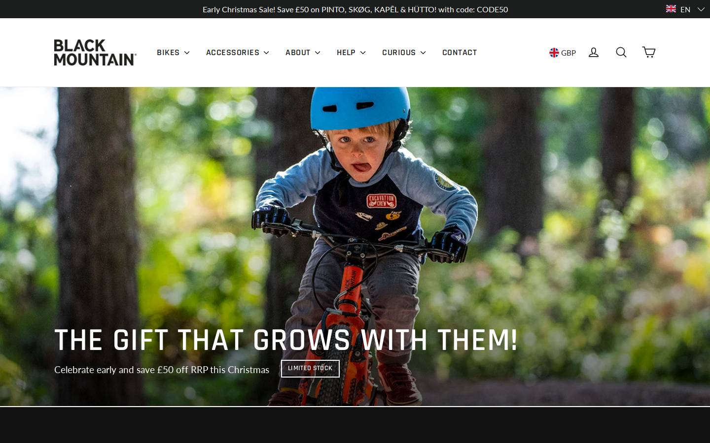 blackmountain.bike homepage screenshot