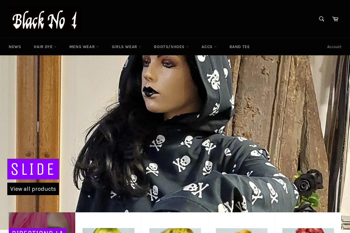 Black No 1 homepage screenshot