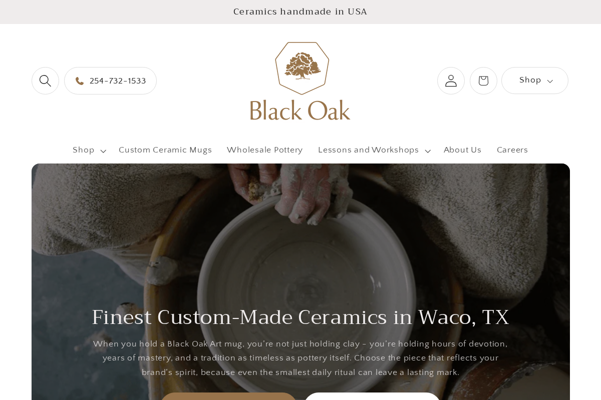 Black Oak Art homepage screenshot