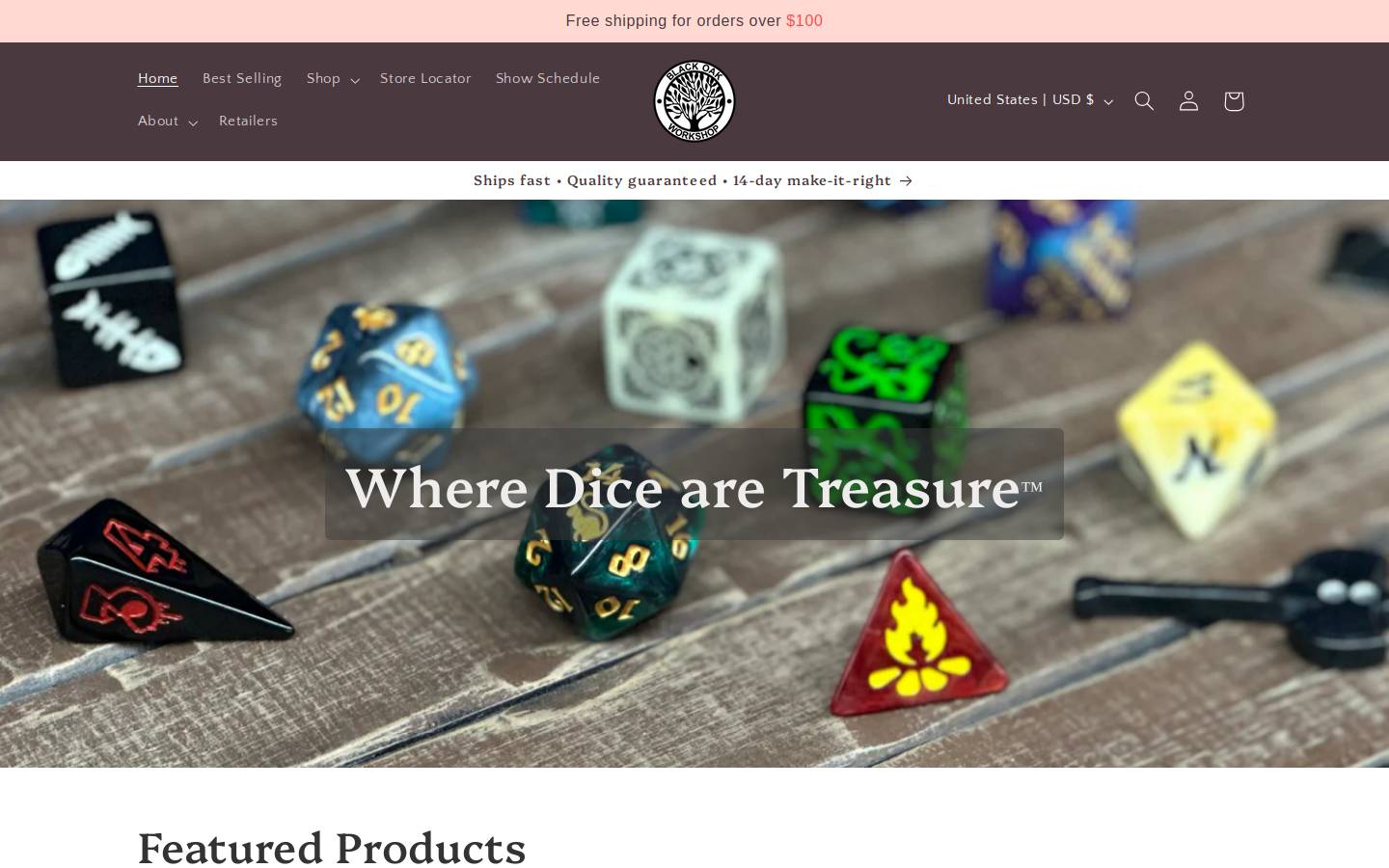 blackoakworkshop.com homepage screenshot