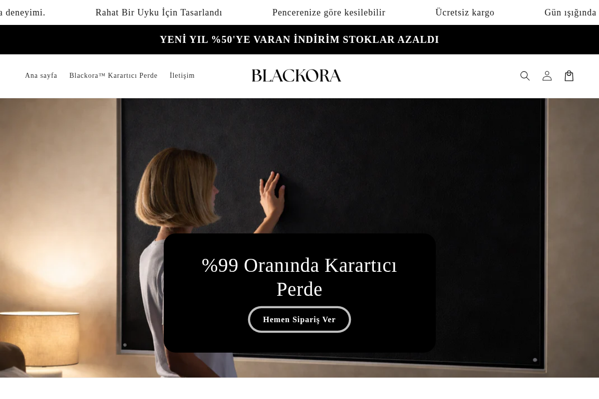 Blackora homepage screenshot