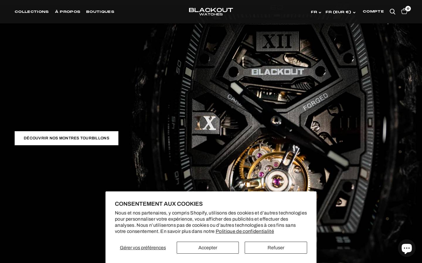 Blackout Watches homepage screenshot
