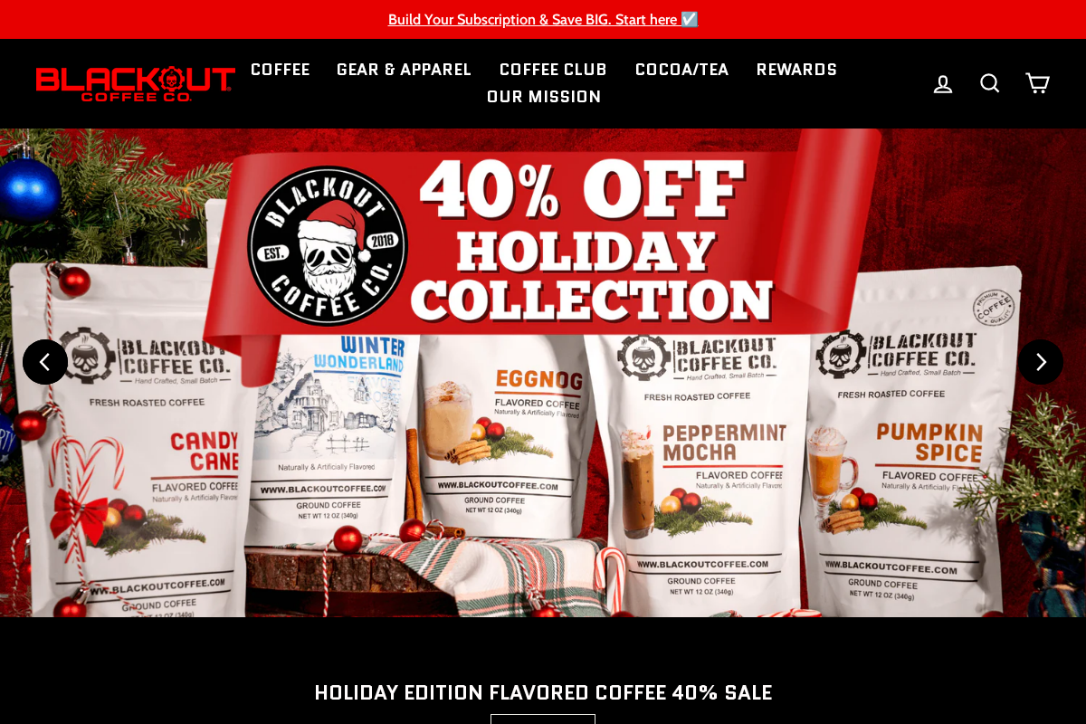 Blackout Coffee Co. homepage screenshot