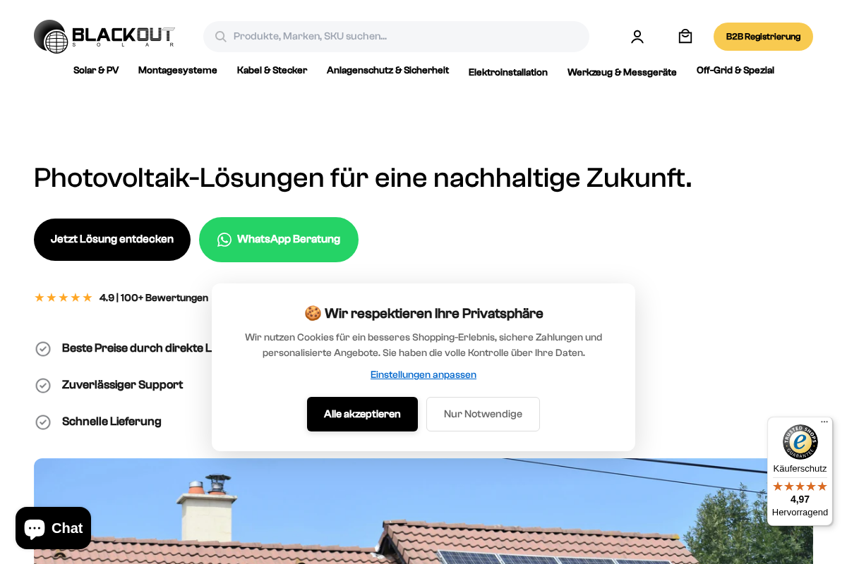 BlackoutSolar homepage screenshot