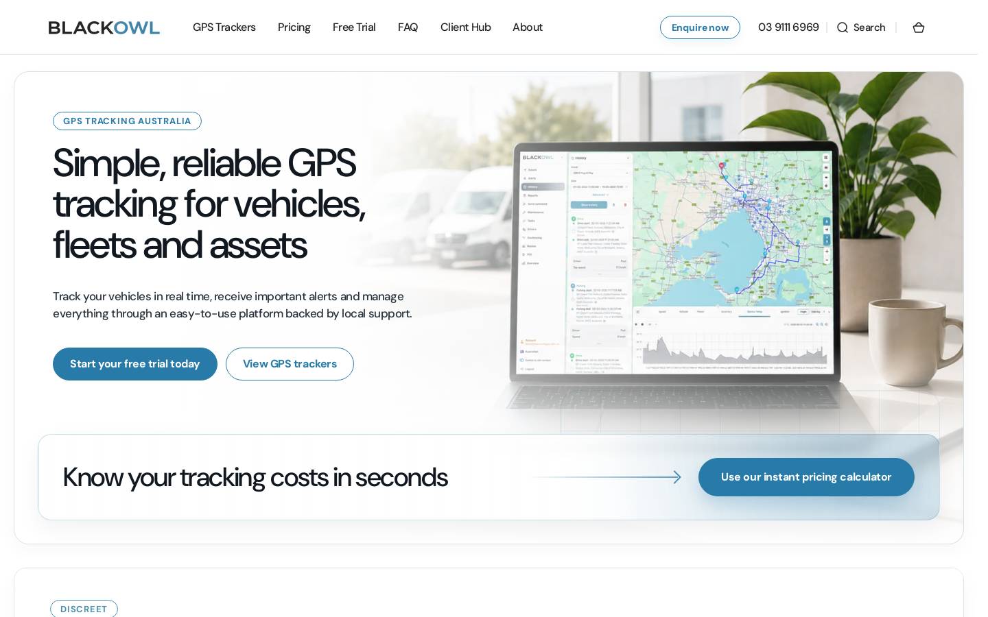 blackowlgps.com.au homepage screenshot