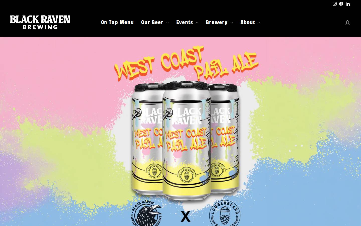 blackravenbrewing.com homepage screenshot