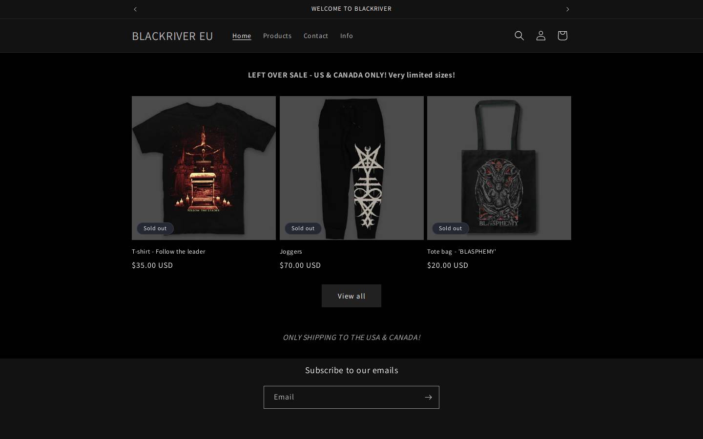 blackriverkult.com homepage screenshot