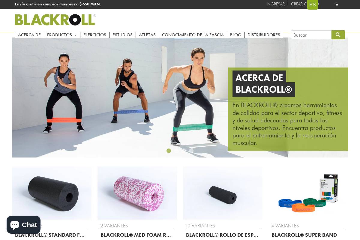 Blackroll homepage screenshot