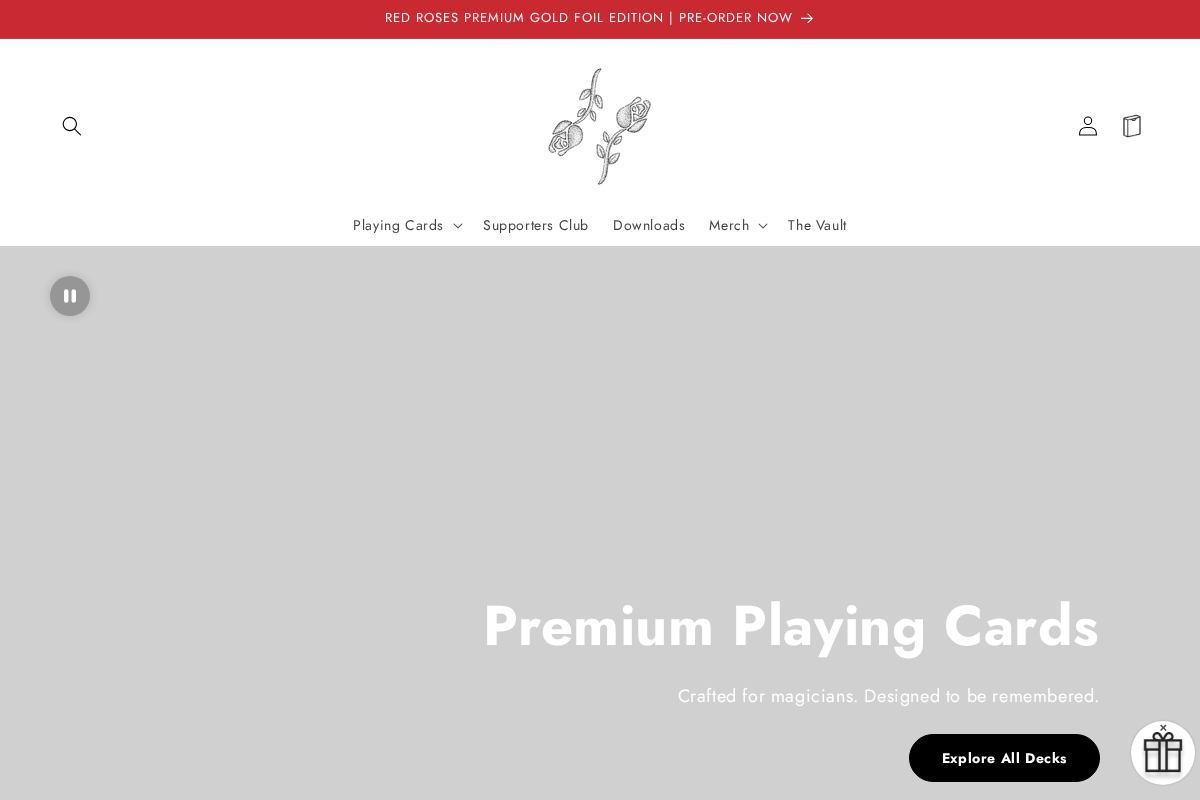 Black Roses Playing Cards homepage screenshot