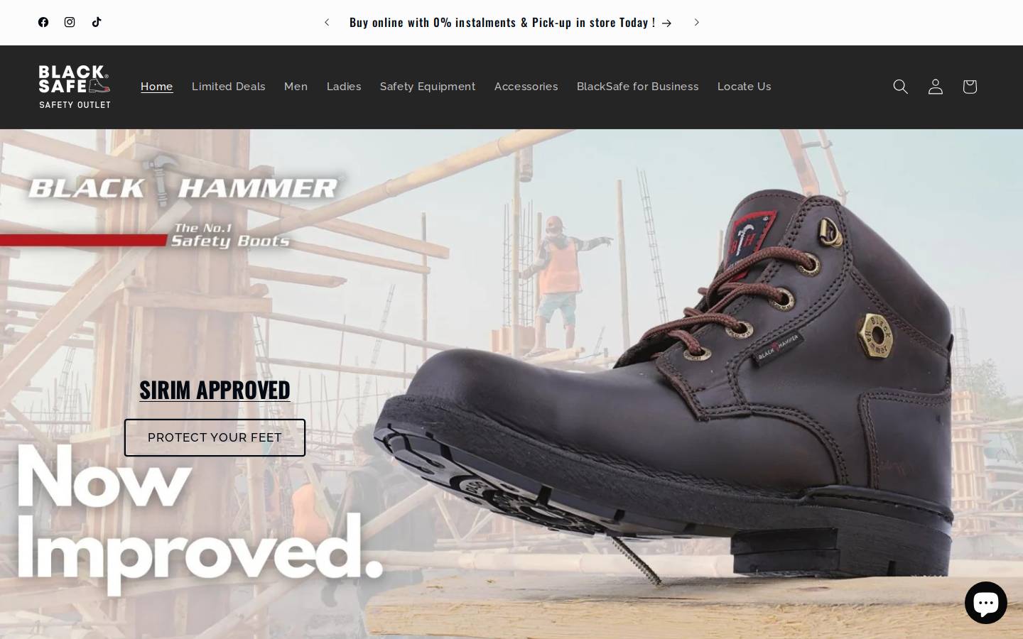 blacksafeoutlet.com homepage screenshot