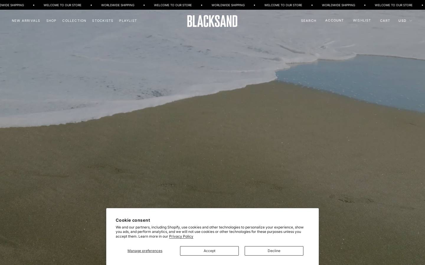 blacksandthelabel.com homepage screenshot