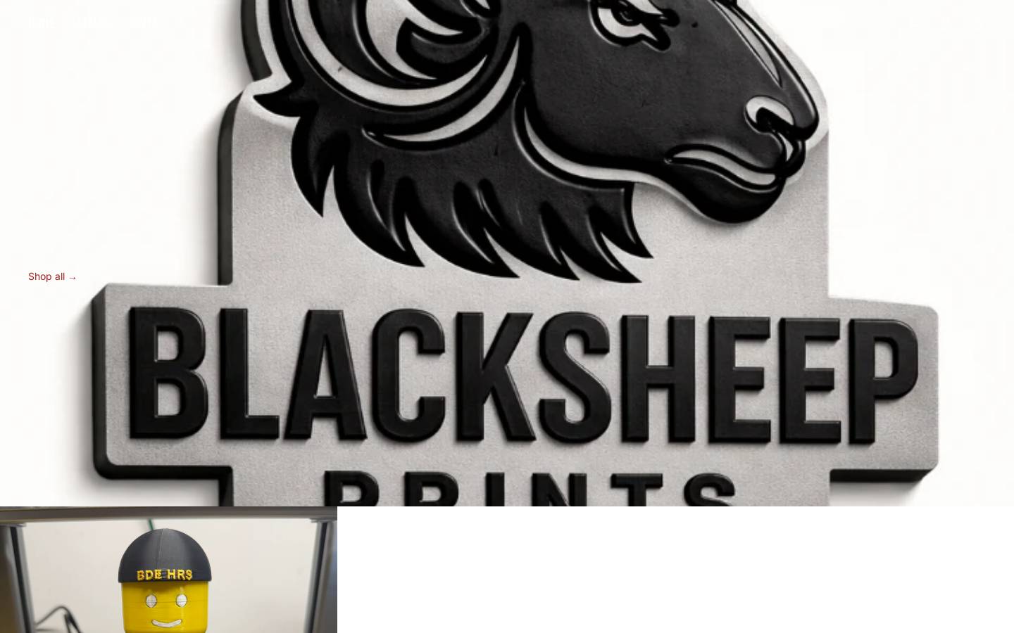 blacksheepprints3d.com homepage screenshot