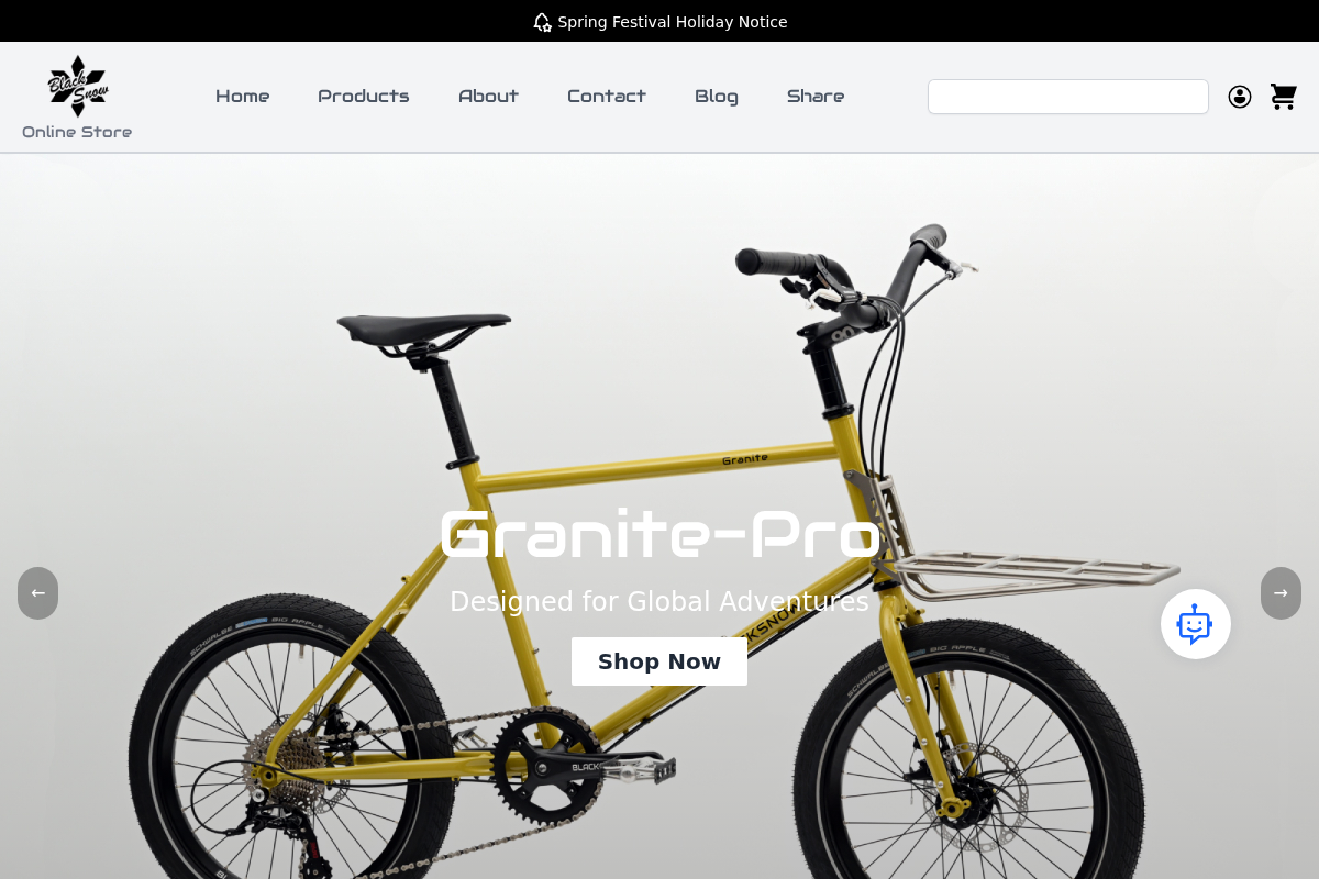 blacksnowcycles.com homepage screenshot