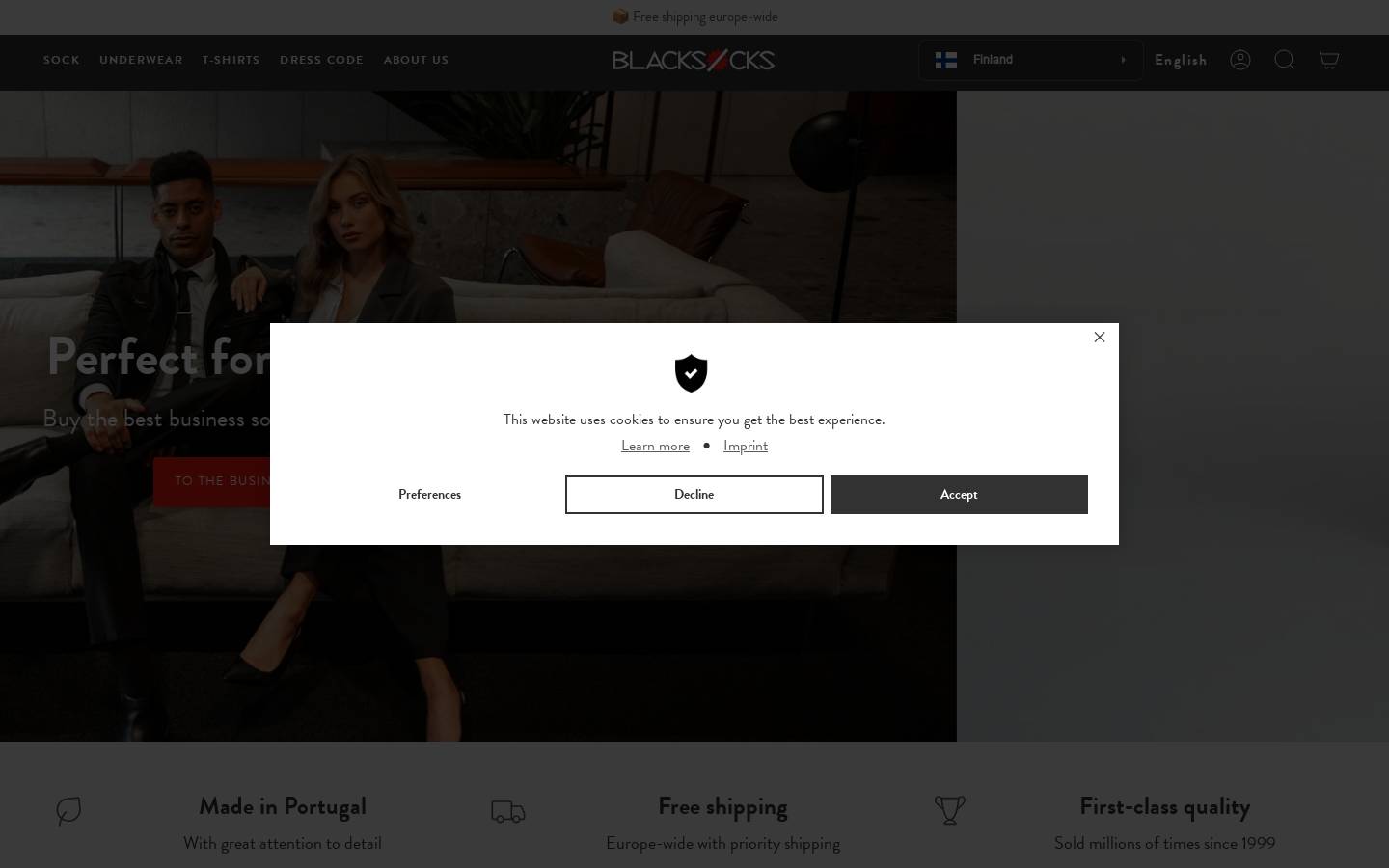 BLACKSOCKS homepage screenshot