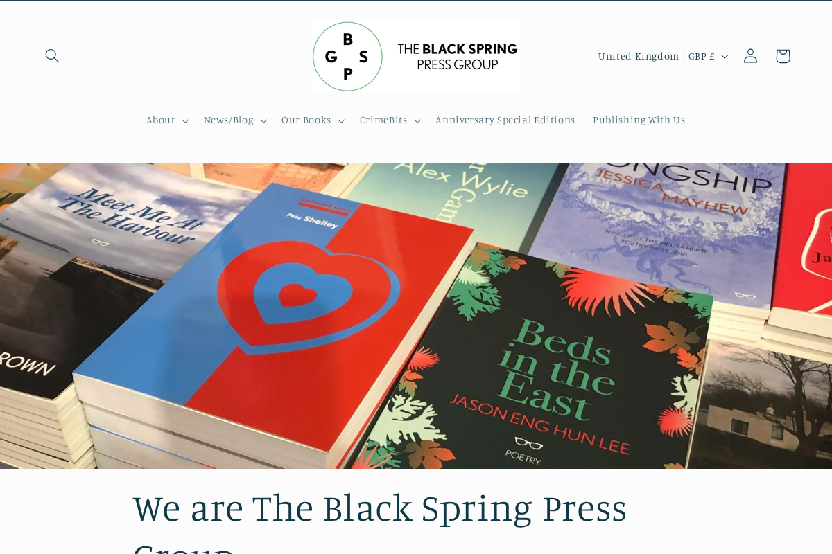 The Black Spring Press Group homepage screenshot