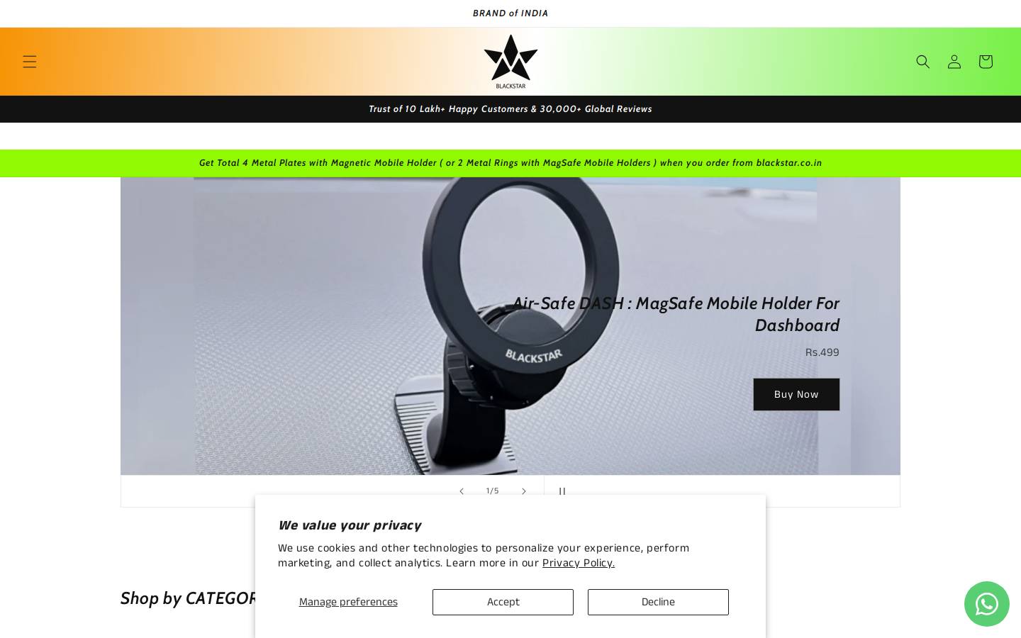 blackstar.co.in homepage screenshot