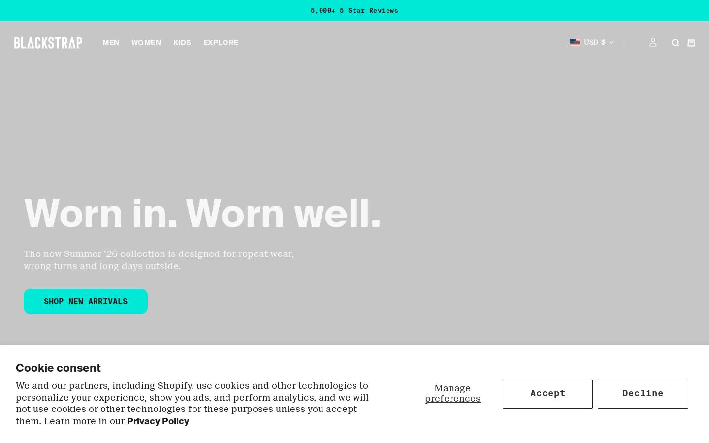 blackstrap.com homepage screenshot