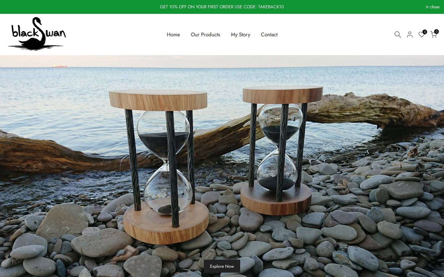 blackswanhourglass.ca homepage screenshot
