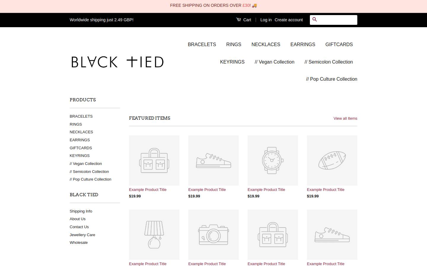 blacktied.co.uk homepage screenshot