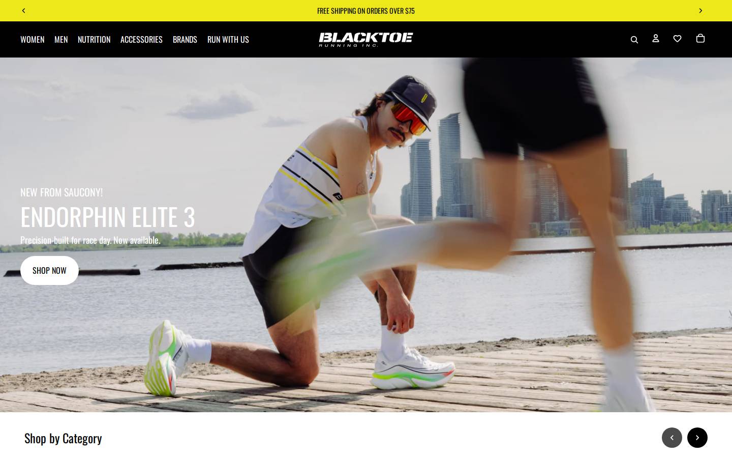 blacktoerunning.com homepage screenshot