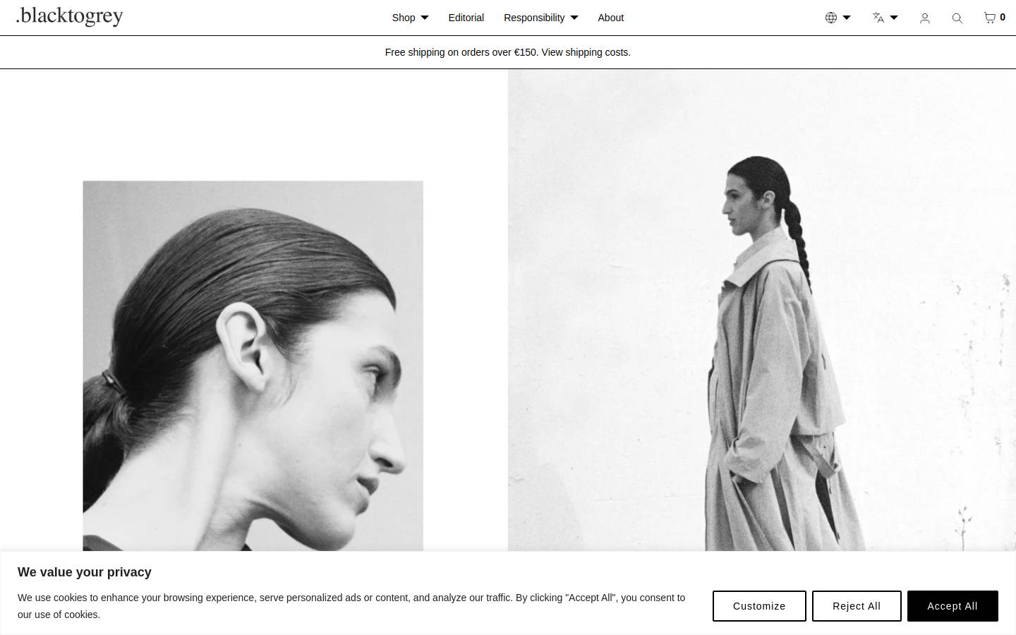 Blacktogrey homepage screenshot