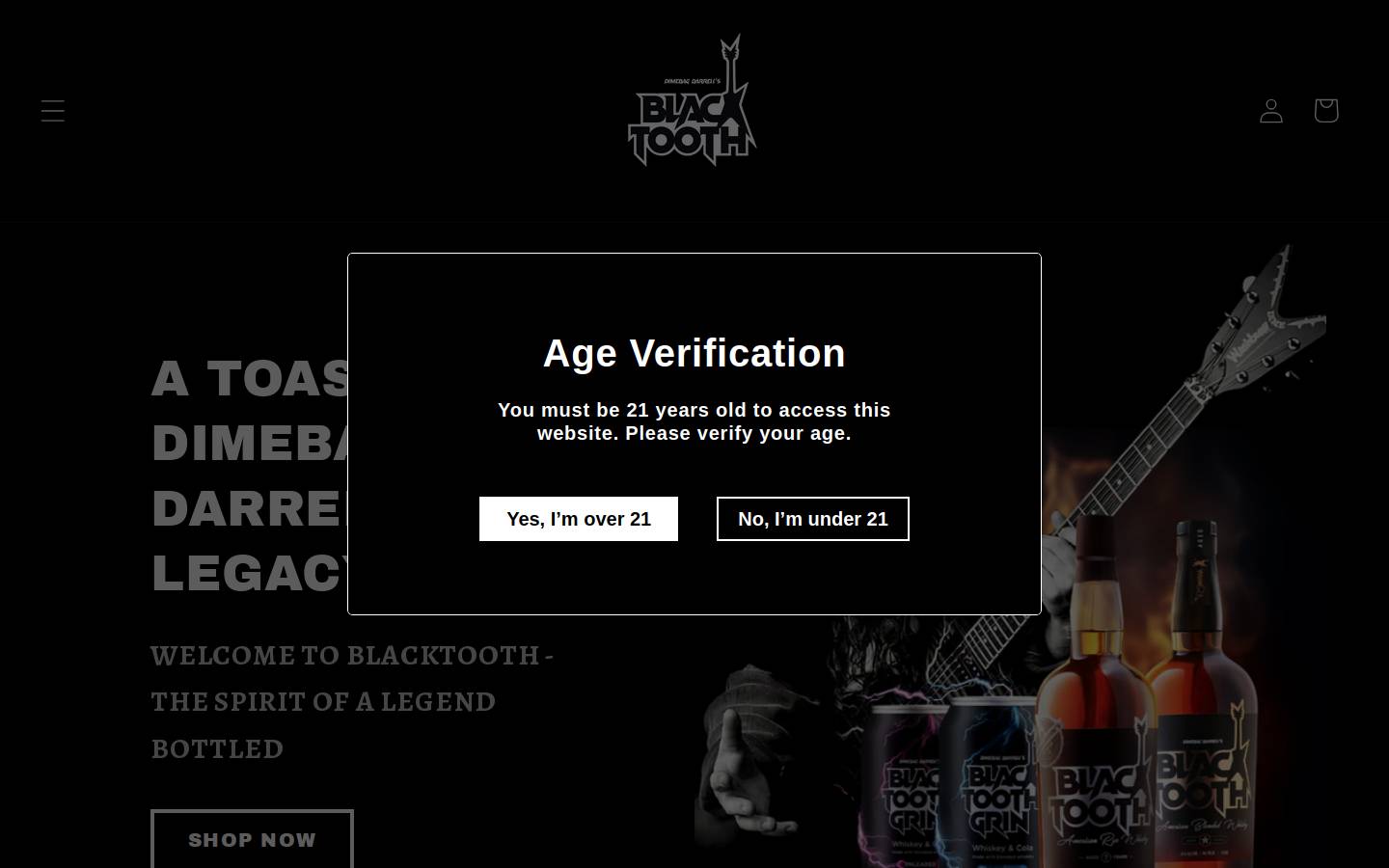 blacktoothbeverages.com homepage screenshot