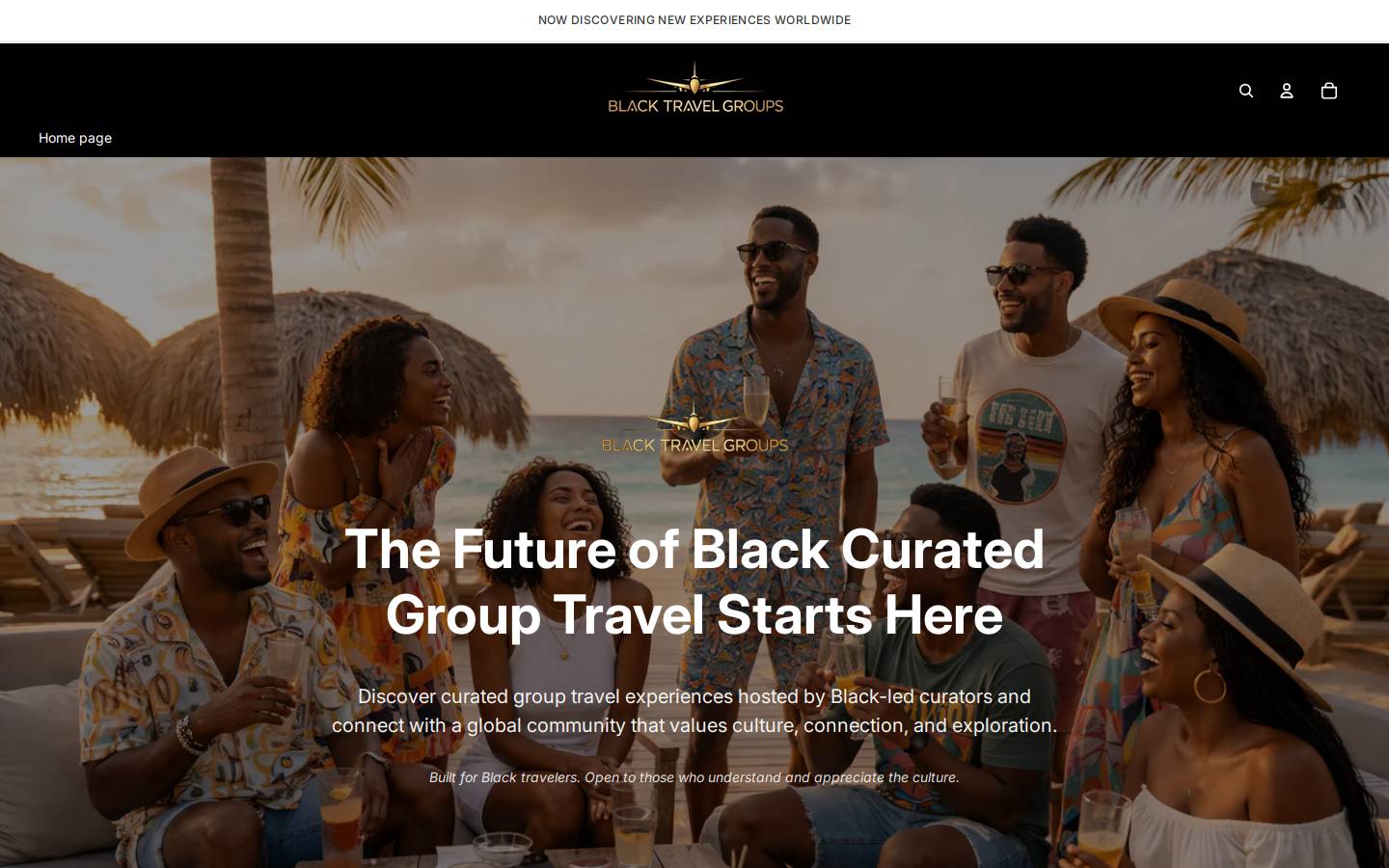 blacktravelgroups.com homepage screenshot