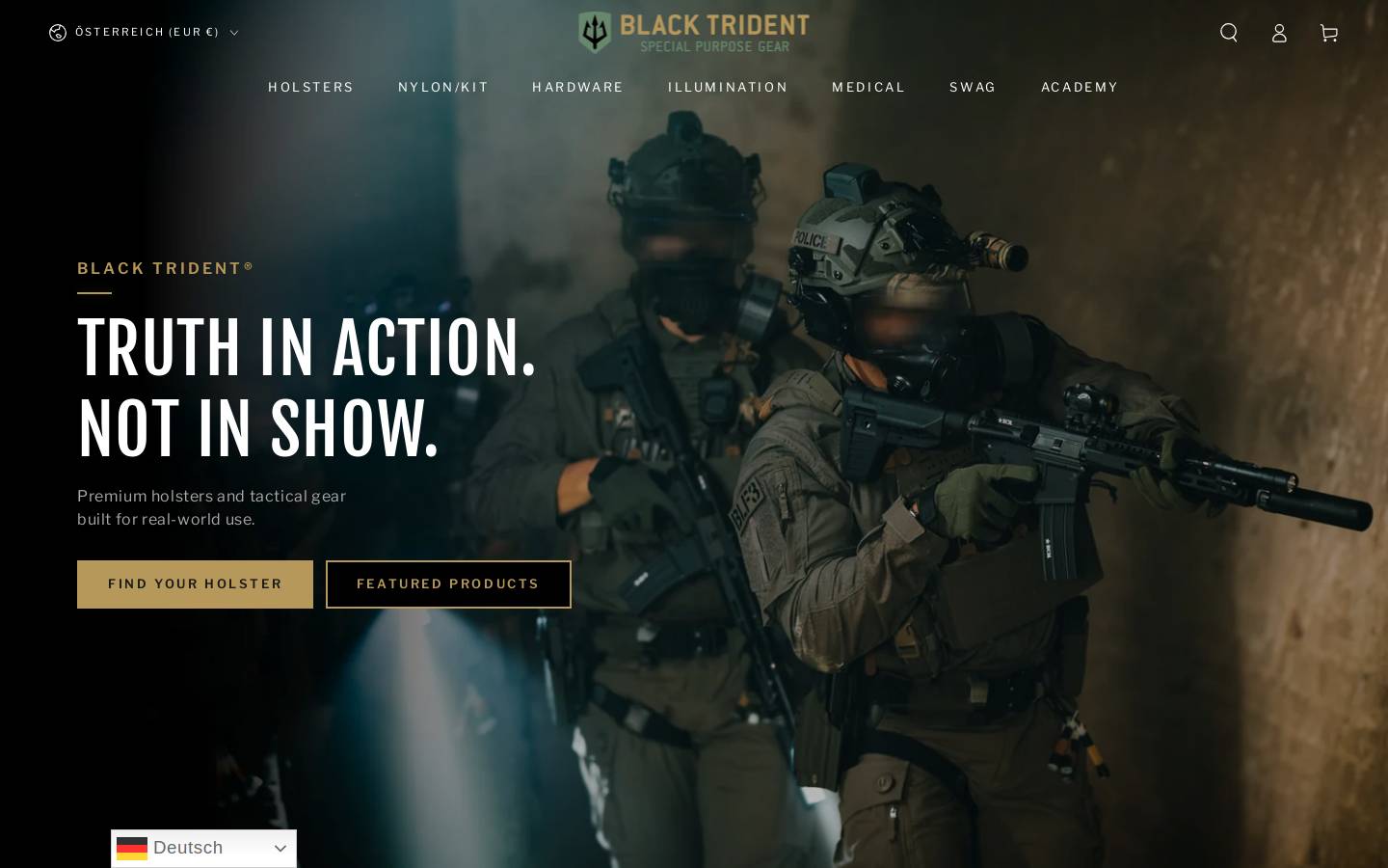 blacktrident.com homepage screenshot