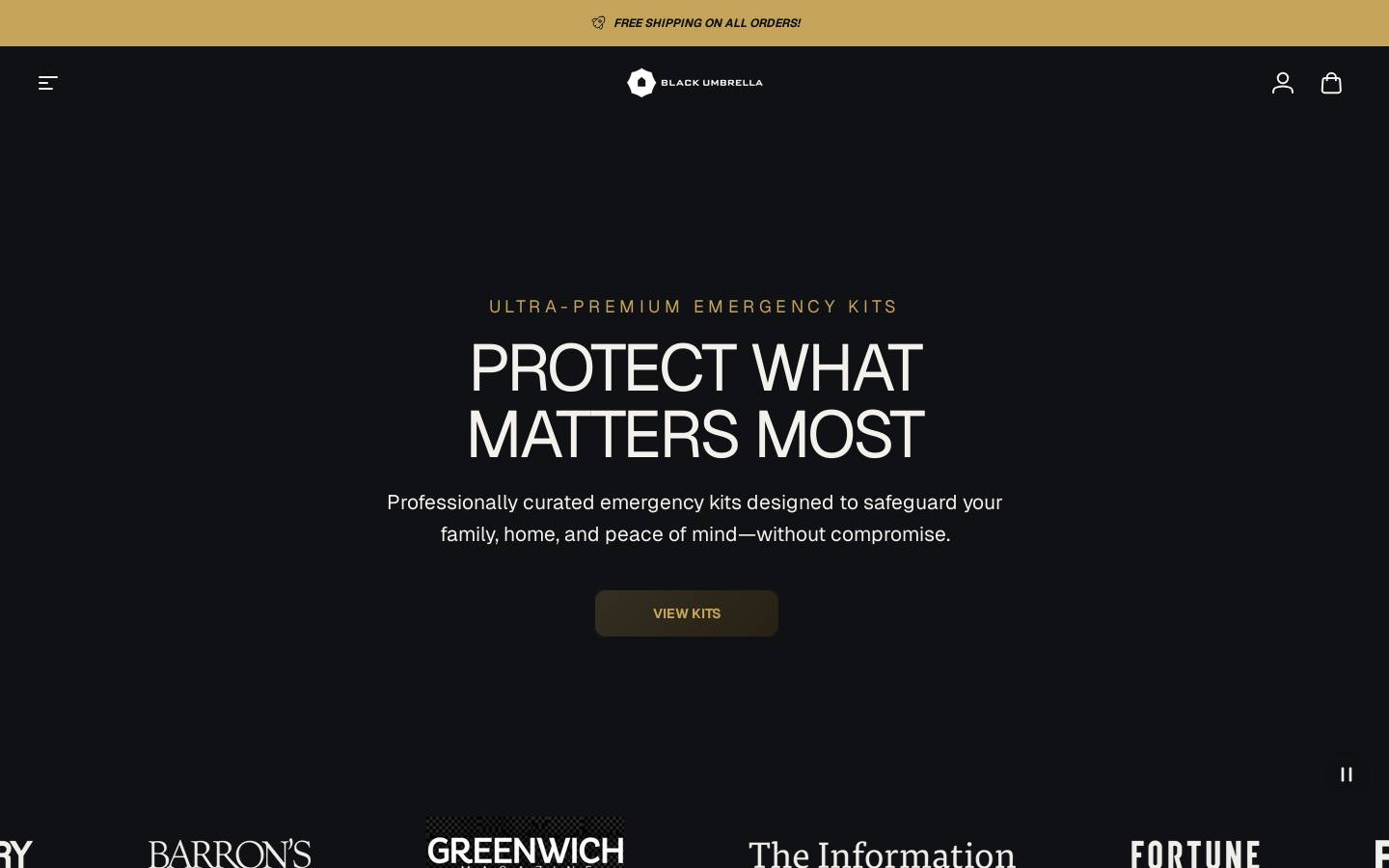 blackumbrella.com homepage screenshot