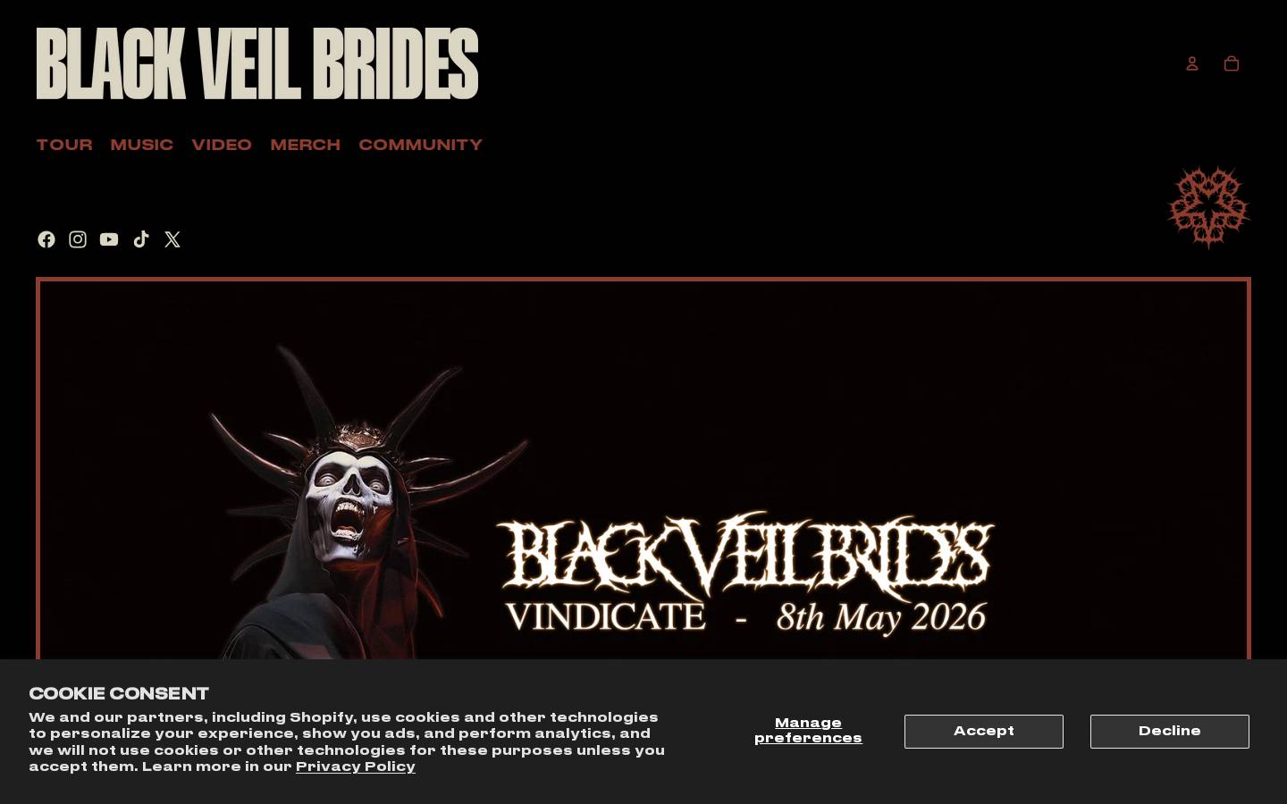 blackveilbrides.net homepage screenshot
