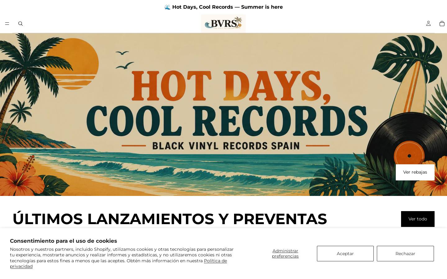 blackvinylrecordsspain.com homepage screenshot