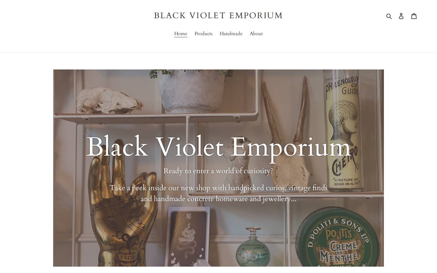 blackvioletemporium.com homepage screenshot