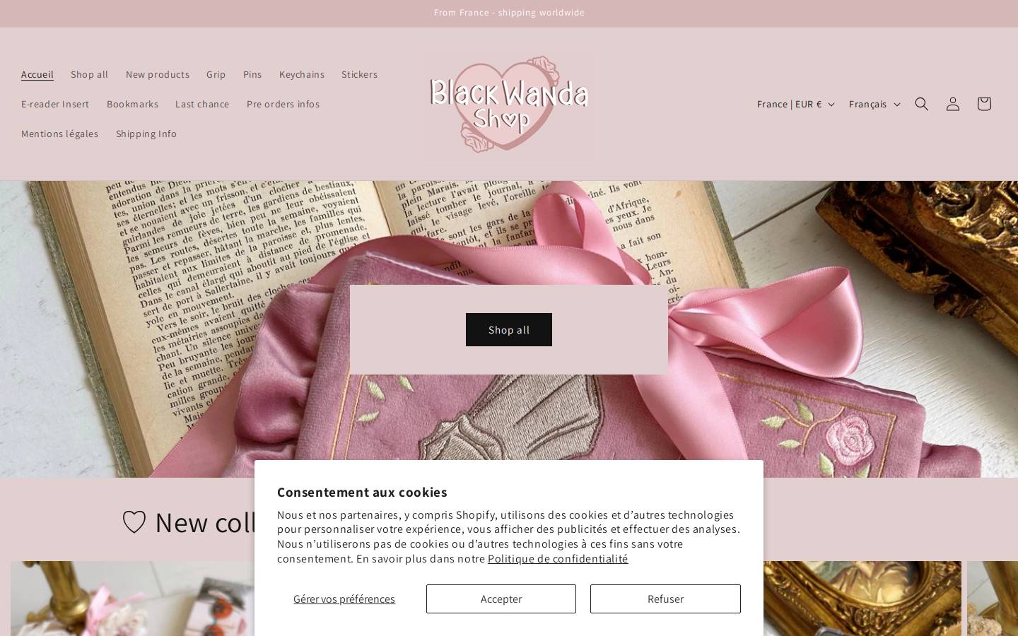 Blackwandashop homepage screenshot