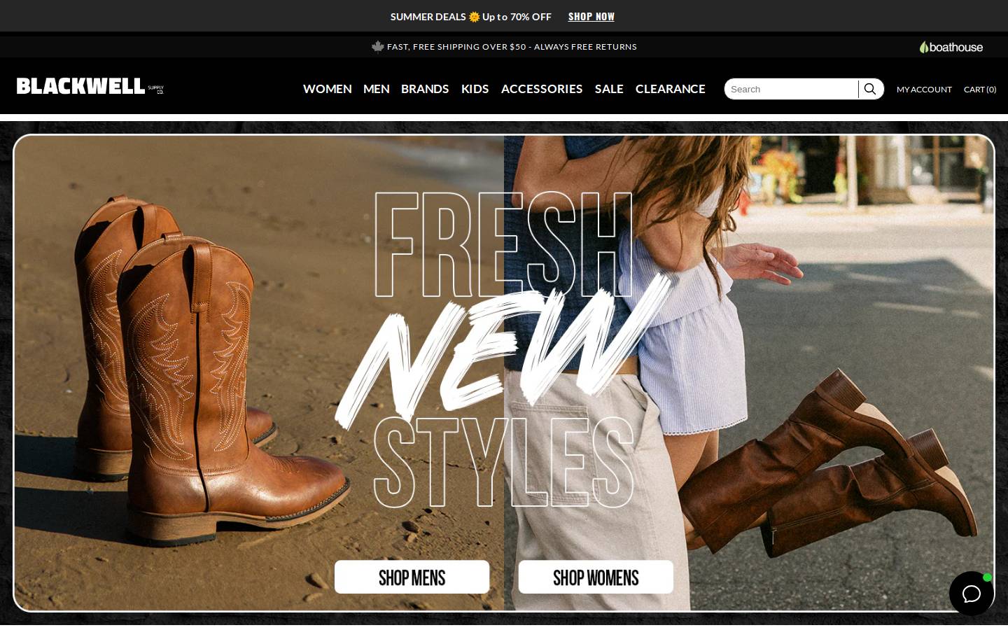 blackwellshoes.com homepage screenshot
