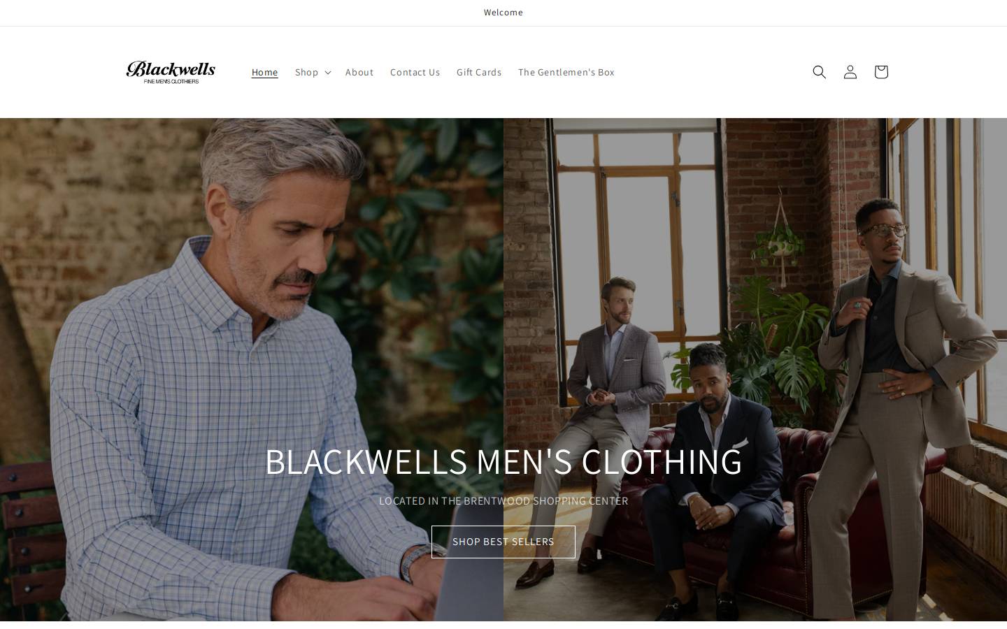 blackwellsmensclothing.com homepage screenshot
