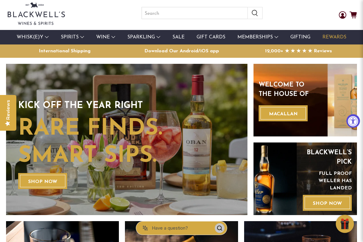 blackwellswines.com homepage screenshot