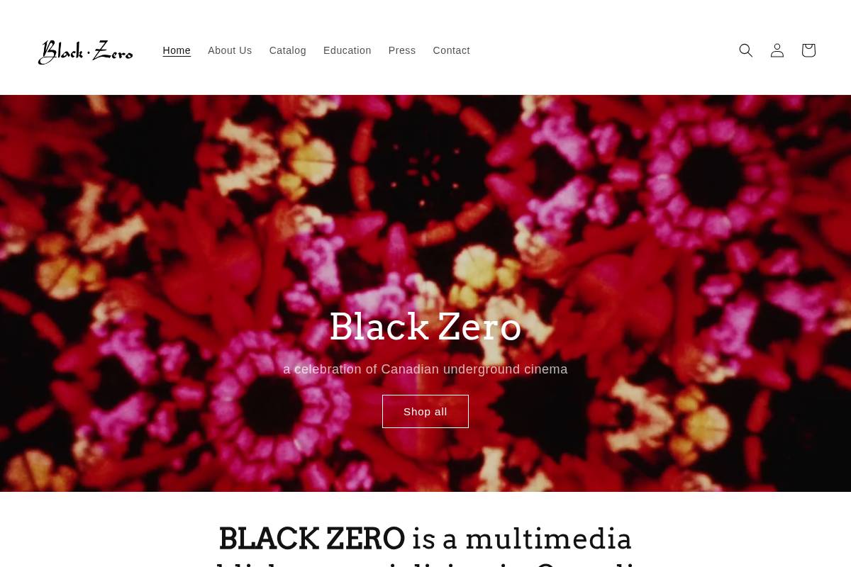 blackzero.ca homepage screenshot