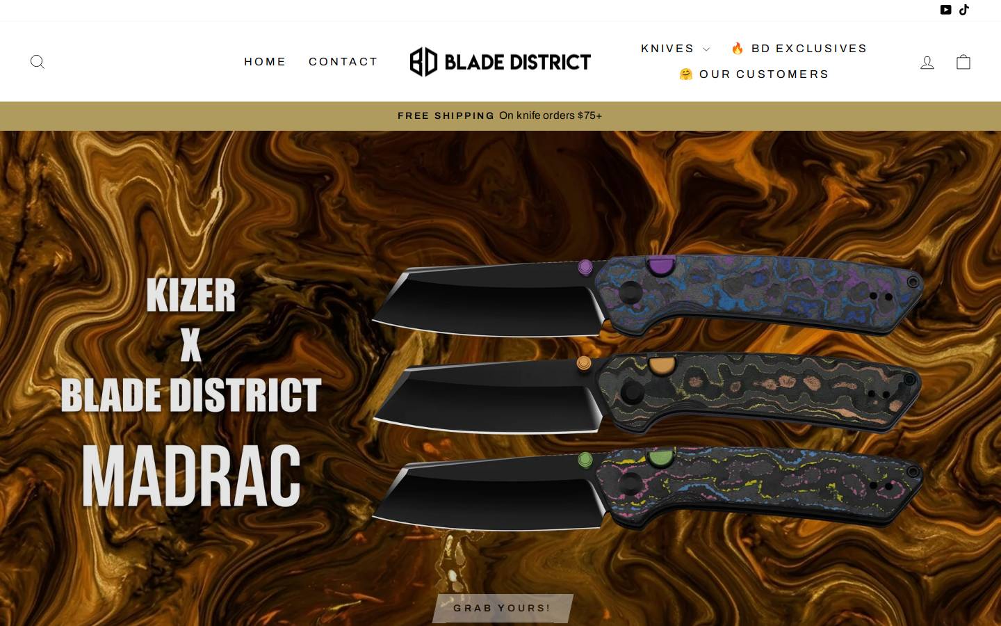 bladedistrict.com homepage screenshot