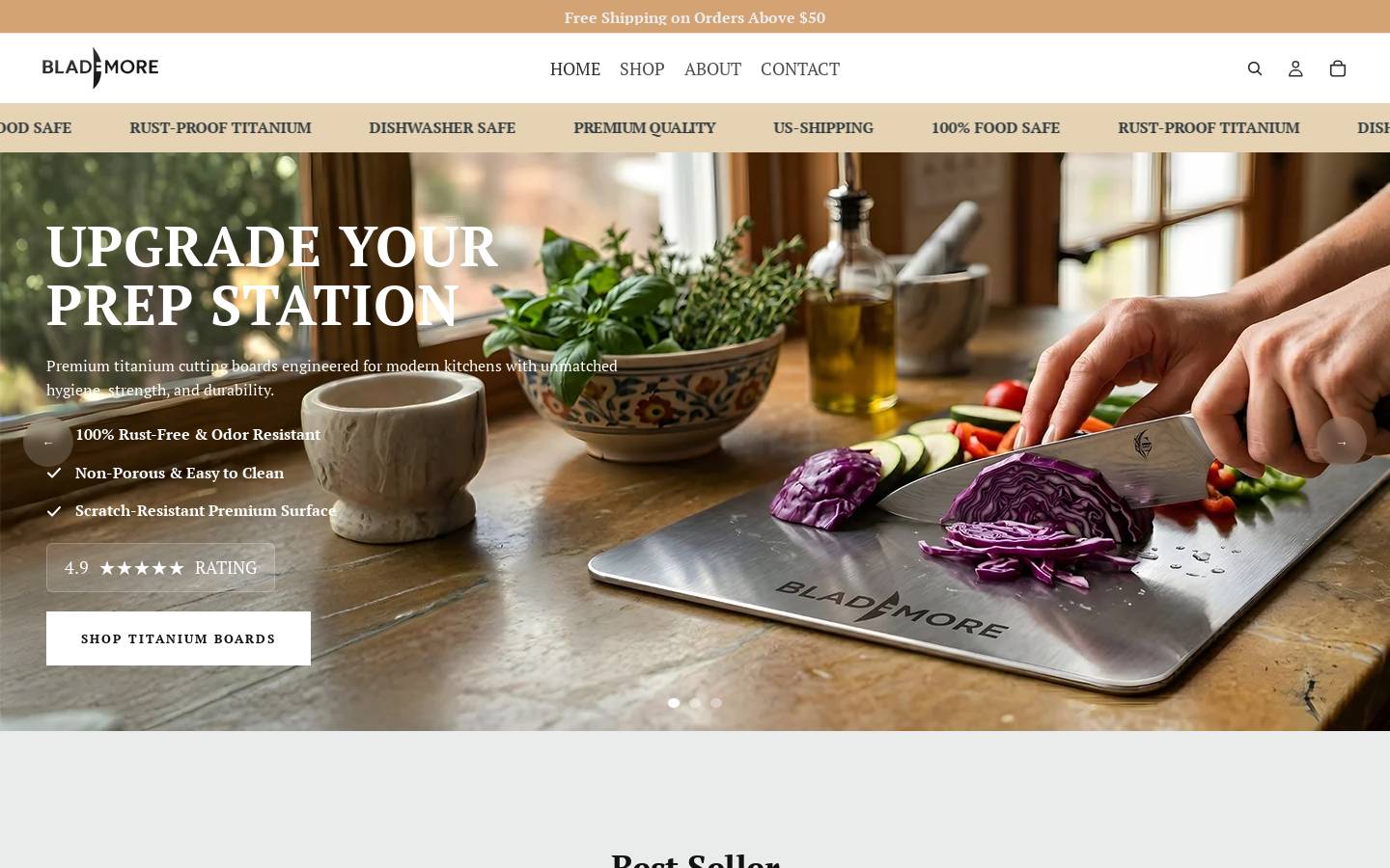 blademore.com homepage screenshot